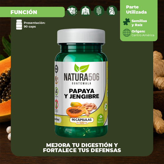 Cápsulas de Papaya y Jengibre