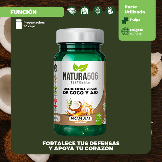 Cápsulas de Aceite de Coco con Ajo