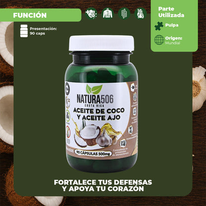 Cápsulas de Aceite de Coco con Ajo