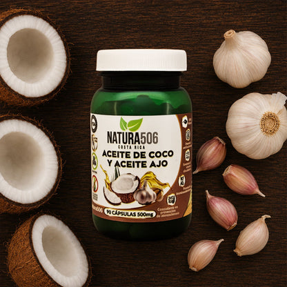 Cápsulas de Aceite de Coco con Ajo