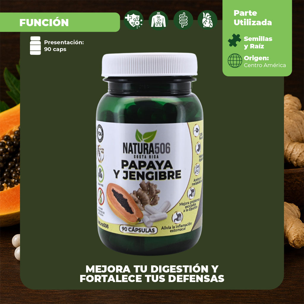Cápsulas de Papaya y Jengibre