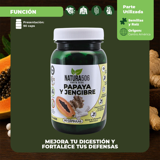 Cápsulas de Papaya y Jengibre